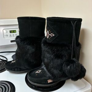 Black Fur Women's Boots